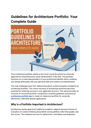 Guidelines for Architecture Portfolio: Your Complete Guide