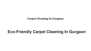 Trusted Carpet Cleaning In Gurgaon Professionals