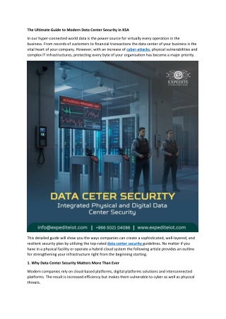 The Ultimate Guide to Modern Data Center Security in KSA