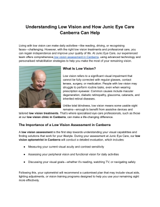Understanding Low Vision and How Junic Eye Care Canberra Can Help (1)