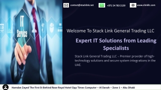Comprehensive IT Networking & Security Solutions in Dubai | Stack Link General T