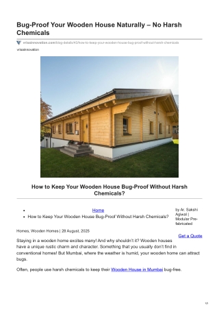 Bug-Proof Your Wooden House Naturally – No Harsh Chemicals