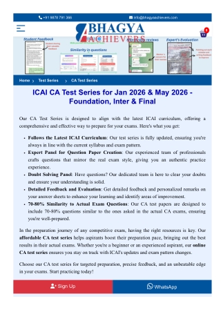 CA Test Series - Bhagya Achievers