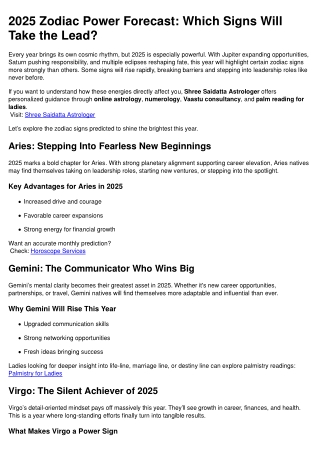 Zodiac Power 2025: The Most Influential Signs of the Year