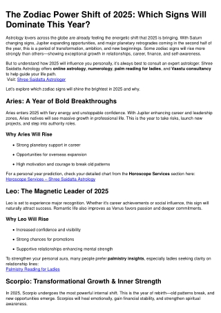 Top Zodiac Signs of 2025: Who Leads the Cosmic Shift?