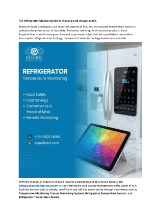 How Smart Refrigerator Monitoring Is Transforming Cold Storage in KSA