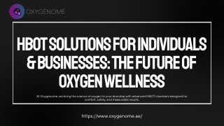 HBOT Solutions for Individuals & Businesses The Future of Oxygen Wellness