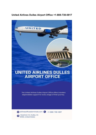 United Airlines Dulles Airport Office  1-888-738-0817