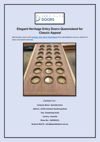 Elegant Heritage Entry Doors Queensland for Classic Appeal