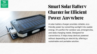 Smart Solar Battery Charger for Efficient Power Anywhere