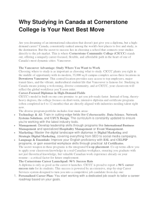 Why Studying in Canada at Cornerstone College is Your Next Best Move