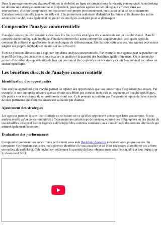 Quel rôle joue l'analyse concurrentielle dans les services d'une agence de netli