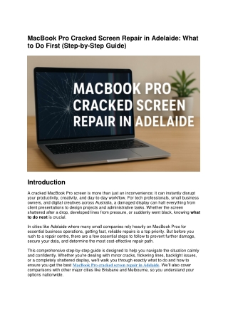 MacBook Pro Cracked Screen Repair in Adelaide
