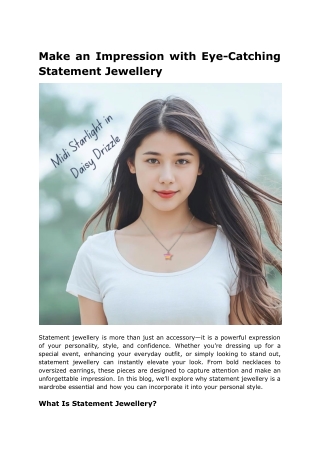 Make an Impression with Eye-Catching Statement Jewellery