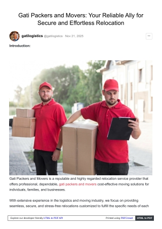 Gati Packers and Movers in Delhi: Trusted Experts for Safe and Smooth Shifting