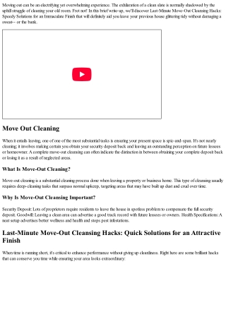 Last Move-Out Cleansing Hacks: Rapid Solutions for a Pristine Full