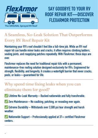 Replace Your RV Roof Repair Kit with FlexArmor Protection (Nov 25)