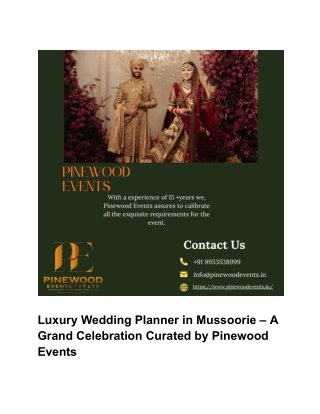 Luxury Wedding Planner in Mussoorie | Pinewood Events