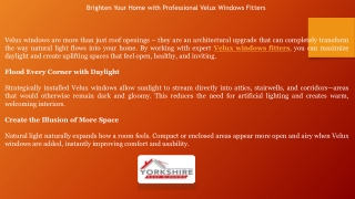 Brighten Your Home with Professional Velux Windows Fitters