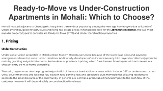 Ready-to-Move vs Under-Construction Apartments in Mohali_ Which to Choose_