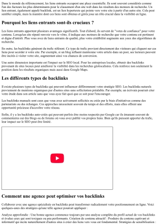 L'importance des liens entrants et comment les agences peuvent optimiser cela po