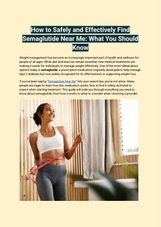 Your Guide to Finding Semaglutide Near Me Safely and Effectively