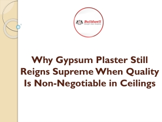 Why Gypsum Plaster Still Reigns Supreme When Quality Is Non-Negotiable in Ceilings