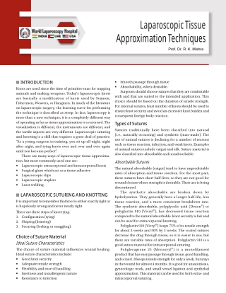 Laparoscopic Tissue Approximation Techniques