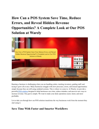 How Can a POS System Save Time, Reduce Errors, and Reveal Hidden Revenue Opportu