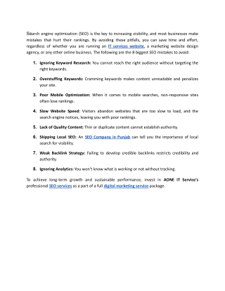 8 The Biggest SEO Mistakes You're Probably Making