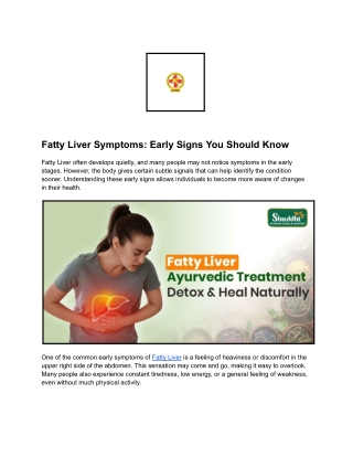 Fatty Liver Symptoms_ Early Signs You Should Know