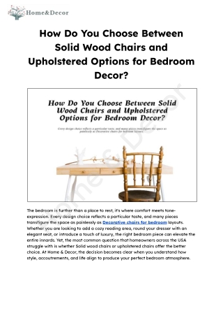 How Do You Choose Between Solid Wood Chairs and Upholstered Options for Bedroom Decor_
