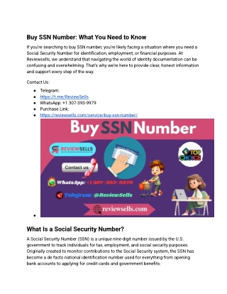 Buy SSN Number – Secure & Verified Solutions _ Reviewsells
