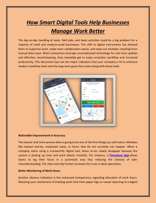 How Smart Digital Tools Help Businesses Manage Work Better