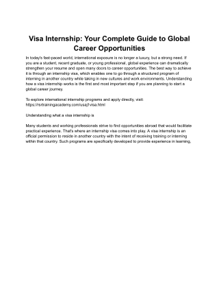 Visa Internship_ Your Complete Guide to Global Career Opportunities