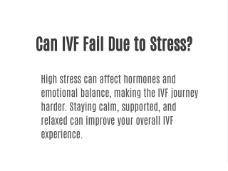 Can IVF Fail Due to Stress?