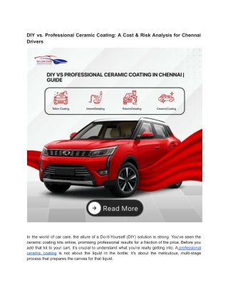 DIY vs Professional Ceramic Coating in Chennai _ Guide