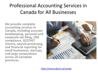 Professional Accounting Services in Canada for All Businesses
