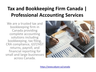 Tax and Bookkeeping Firm Canada