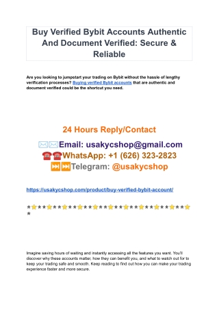 Buy Verified Bybit Accounts Authentic And Document Verified_ Secure & Reliable