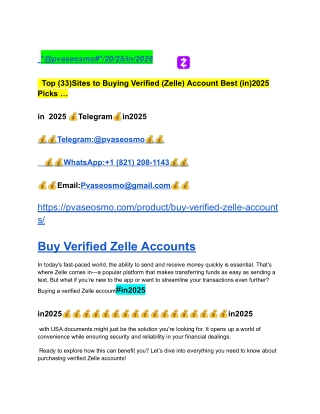 How To BuyingVerified Zelle Accounts This Year in/20/25(To)
