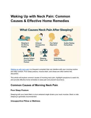 Waking Up with Neck Pain_ Common Causes & Effective Home Remedies