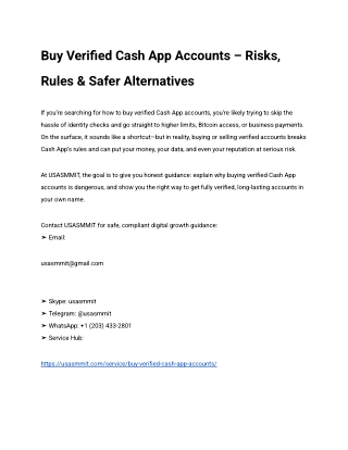 Buy Verified Cash App Accounts – Risks, Rules & Safer Alternatives