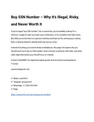 Buy SSN Number – Why It’s Illegal, Risky, and Never Worth It