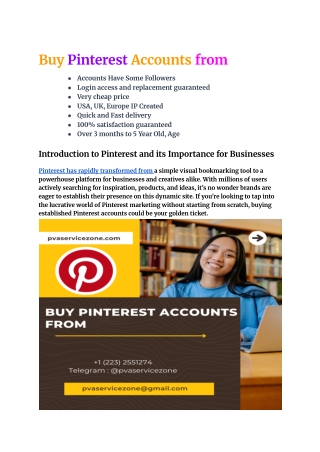 Buy Pinterest Accounts from