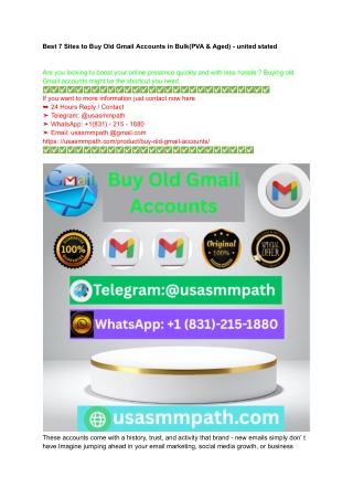 Best 7 Sites to Buy Old Gmail Accounts in Bulk(PVA & Aged) - united stated