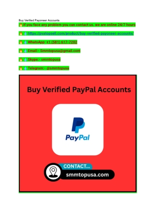Buy Verified Payoneer Accounts
