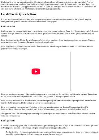 Les types de liens à privilégier lors de l'achat
