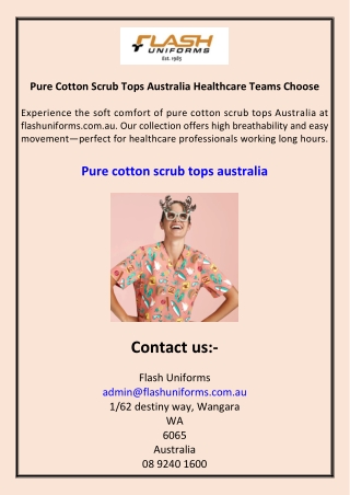 Pure Cotton Scrub Tops Australia Healthcare Teams Choose