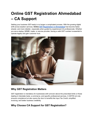 Online GST Registration Ahmedabad – CA Support